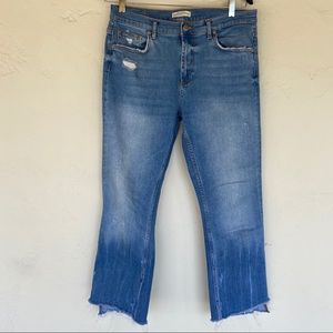 Zara Woman Hi-Rise Wide leg Crop Jeans